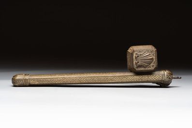 A brass weight, an inkwell, a box and a jade saucer, incl. Mughal, Ottoman and Qajar, 18/20th C.