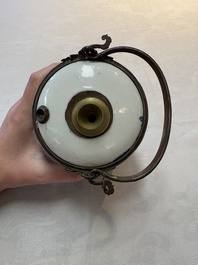 A Chinese blue and white 'Bleu de Hue' lime pot for the Vietnamese market, artemisia leaf mark, 19th C.