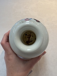 A pair of Chinese famille rose vases with two goddesses, Xi Ping Cao Lu 希平草廬 mark, Republic