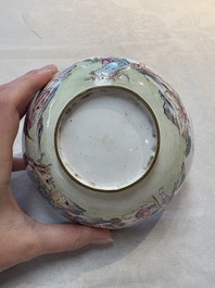 A Chinese Canton enamel 'Eight Immortals' bowl, 18th C.