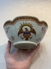 A Chinese Bencharong bowl for the Thai market and an export bowl for the American market, 19th C.