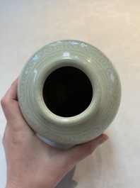 A Chinese qingbai vase with floral design, Song/Yuan