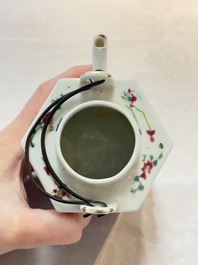 A Chinese 'Wu Shuang Pu' covered teapot and a qianjiang cai covered tea caddy, signed Lei Guangheng 雷光亨, 19th C.