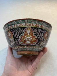 A Chinese Bencharong bowl for the Thai market and an export bowl for the American market, 19th C.
