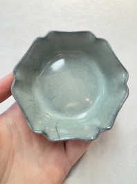 A Chinese guan-type flower-shaped brush washer, Song or later