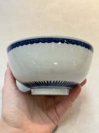 A Chinese blue and white 'sanduo' bowl, Chenghua mark, 18th C.