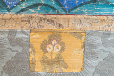 A Tibetan thangka depicting the Wheel of Life, Bhavacakra, 19th C.