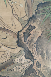 Hasegawa Settan 长谷川雪旦(1778-1843): 'Portrait of Sesshū 雪舟圖', ink and colour on silk