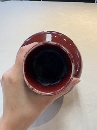 A Chinese copper-red-glazed bottle vase, 19th C.