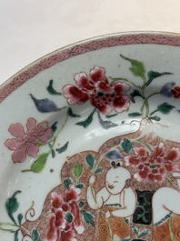 A Chinese famille rose 'He He Er Xian' plate, Yongzheng/Qianlong