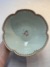 A Chinese Bencharong bowl for the Thai market and an export bowl for the American market, 19th C.