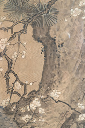 Hasegawa Settan 长谷川雪旦(1778-1843): 'Portrait of Sesshū 雪舟圖', ink and colour on silk