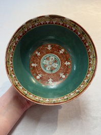 A Chinese Bencharong bowl for the Thai market and an export bowl for the American market, 19th C.