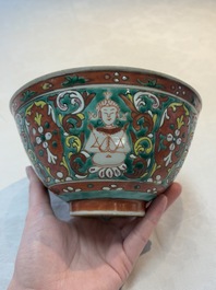 Two pairs of Chinese polychrome Bencharong bowls for the Thai market, 19th C.