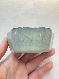 A Chinese guan-type flower-shaped brush washer, Song or later