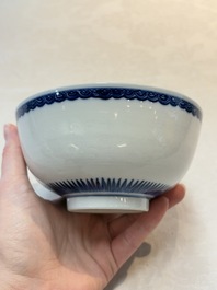 A Chinese blue and white 'sanduo' bowl, Chenghua mark, 18th C.