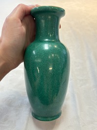 Four Chinese green crackle-glazed vases, 19th C.
