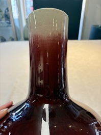 A Chinese copper-red-glazed bottle vase, 20th C.