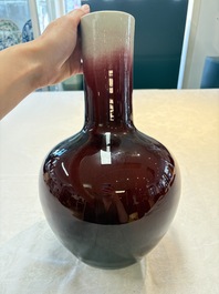 A Chinese copper-red-glazed bottle vase, 20th C.