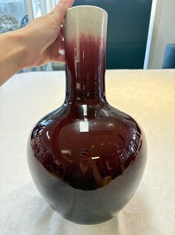 A Chinese copper-red-glazed bottle vase, 20th C.