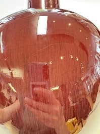 A Chinese copper-red-glazed bottle vase, 20th C.