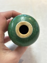 Four Chinese green crackle-glazed vases, 19th C.