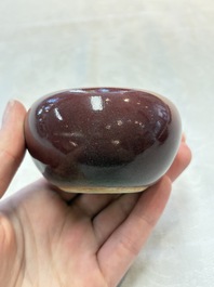 A Chinese copper-red-glazed bowl and brush washer, Xuande mark, 18/19th C.