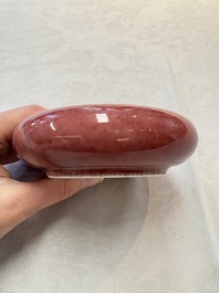 Two Chinese copper-red-glazed brush washers, Kangxi mark, 19th C.