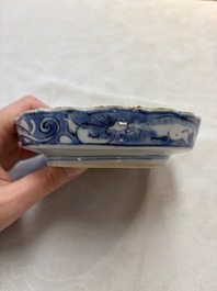 A Japanese blue and white 'rabbit' cup and a 'deer' plate, Edo, 17th C.