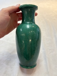 Four Chinese green crackle-glazed vases, 19th C.
