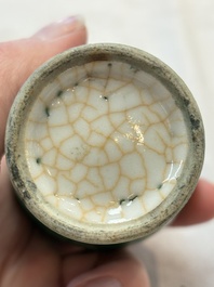 Four Chinese green crackle-glazed vases, 19th C.