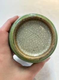 Four Chinese green crackle-glazed vases, 19th C.