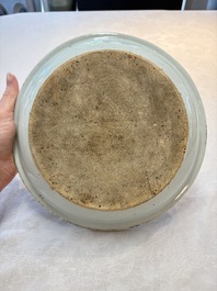 A Chinese qianjiang cai dish with a bird on a branch, signed Cheng Men 程門, dated 1878