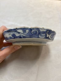 A Japanese blue and white 'rabbit' cup and a 'deer' plate, Edo, 17th C.
