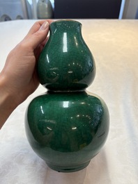 Four Chinese green crackle-glazed vases, 19th C.