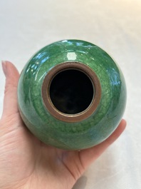 Four Chinese green crackle-glazed vases, 19th C.