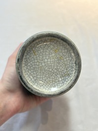Four Chinese green crackle-glazed vases, 19th C.