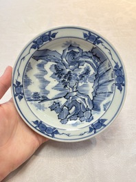 A pair of Japanese 'Master of the Rocks' plates, Arita, Edo, 17th C.