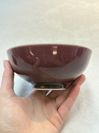 A Chinese copper-red-glazed bowl and brush washer, Xuande mark, 18/19th C.