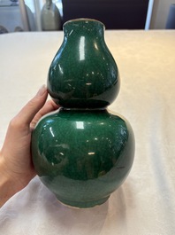 Four Chinese green crackle-glazed vases, 19th C.
