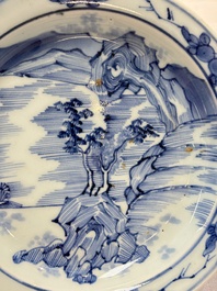 A pair of Japanese 'Master of the Rocks' plates, Arita, Edo, 17th C.
