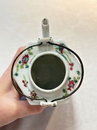 A Chinese 'Wu Shuang Pu' teapot and a famille rose covered wine pot, 19th C.