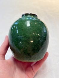 Four Chinese green crackle-glazed vases, 19th C.