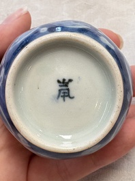 A Japanese blue and white 'rabbit' cup and a 'deer' plate, Edo, 17th C.
