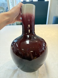 A Chinese copper-red-glazed bottle vase, 20th C.