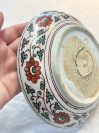 A Chinese Swatow wucai 'egret' plate, Ming