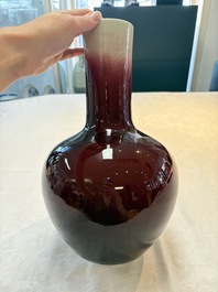 A Chinese copper-red-glazed bottle vase, 20th C.