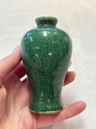 Four Chinese green crackle-glazed vases, 19th C.