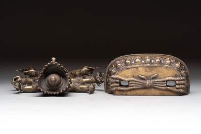 A fine Tibetan bronze sculpture of Mahakala, 19th C.