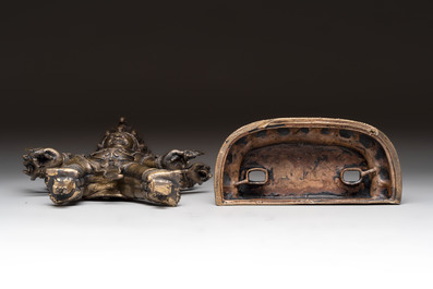 A fine Tibetan bronze sculpture of Mahakala, 19th C.